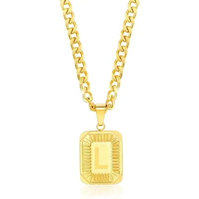 Initial Letter Pendant by Gemsme, Yellow Gold · L