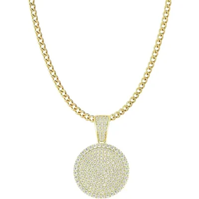 Pavé Disc Pendant by Gemsme, Gold Plated