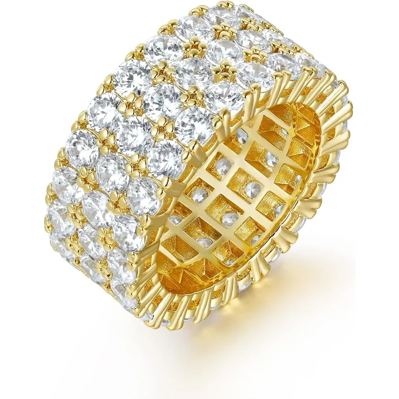 Three-Row Eternity Ring by Gemsme, Gold
