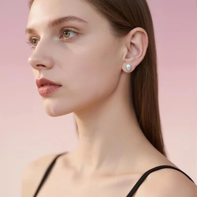 Dainty Larimar Studs by Gemsme