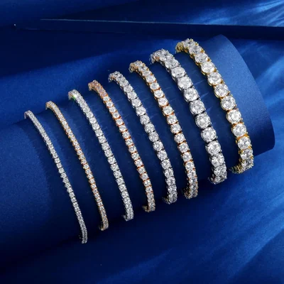 Classic Tennis Bracelet, 2 to 6mm by Gemsme, 4mm White Gold