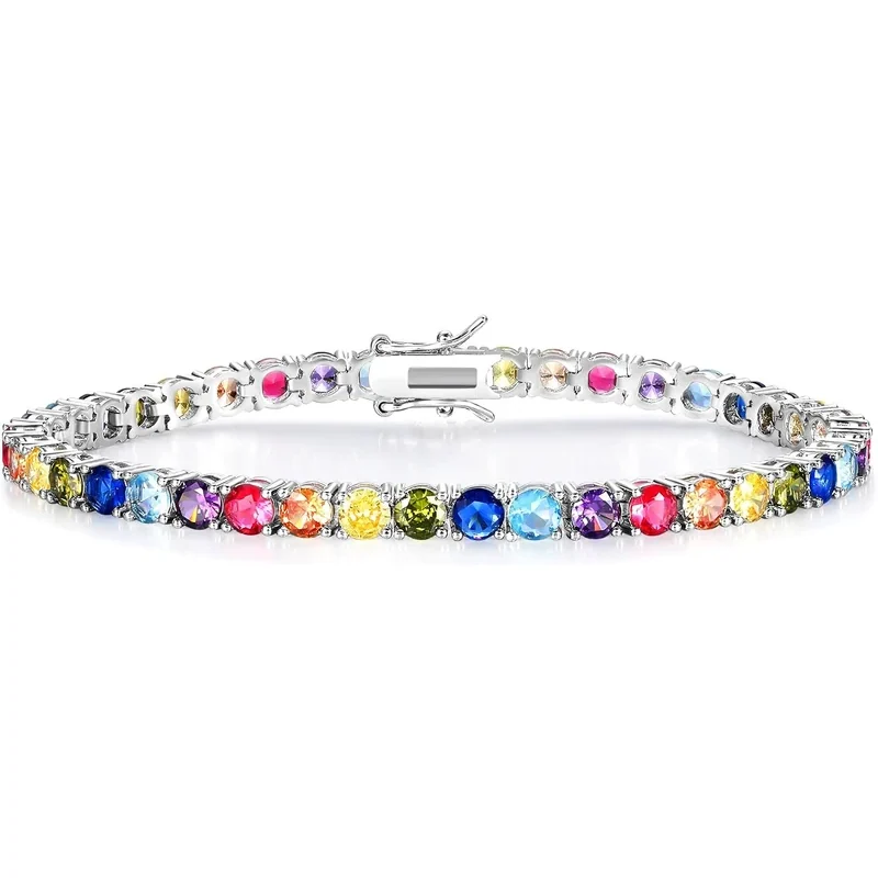4mm Rainbow Tennis Bracelet by Gemsme