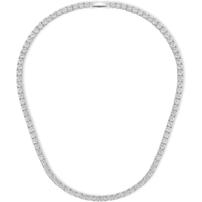 4mm White Gold Tennis Necklace by Gemsme