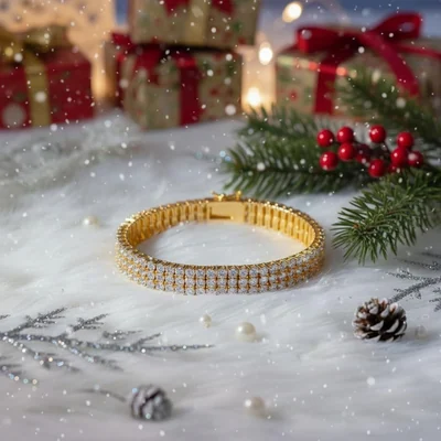 Two- and Three-Row Tennis Bracelet by Gemsme, Gold · 3 Rows
