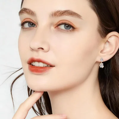 Bridal Drop Earrings by Gemsme, Gold · Square Shape