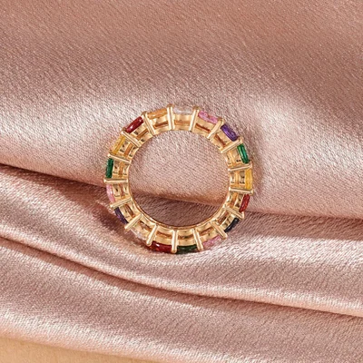 Colored Stone Eternity Band by Gemsme, Rainbow