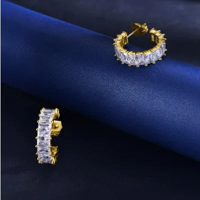 Square Hoop Earrings by Gemsme