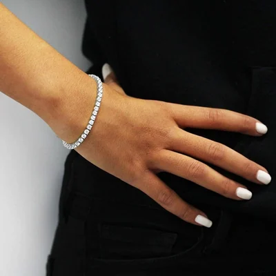 5mm Tennis Bracelet by Gemsme, White Gold Plated