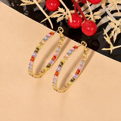 Inside-Out Baguette Hoops by Gemsme, Gold