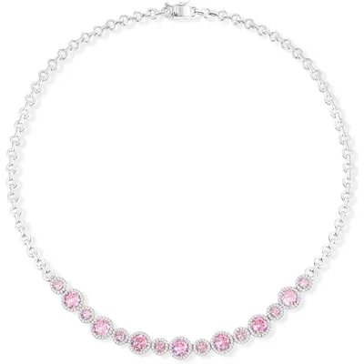 Pink Halo Link Necklace by Gemsme