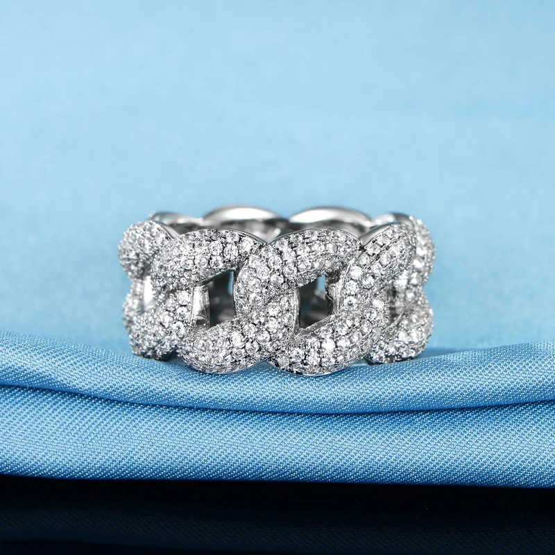Iced Cuban Link Ring by Gemsme