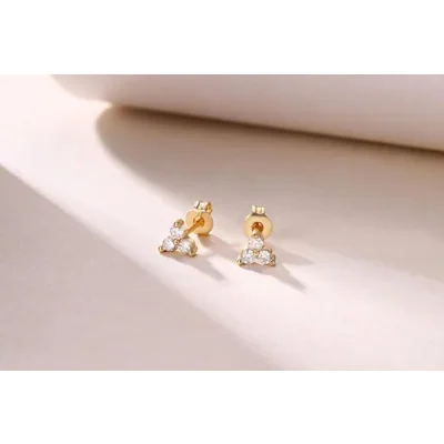 Small Gold Studs, Three Pairs by Gemsme