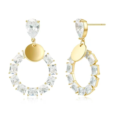 Square and Pear Drop Earrings by Gemsme