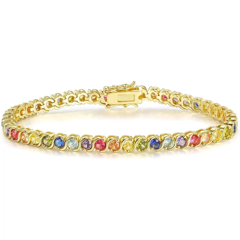 S-Link Rainbow Tennis Bracelet by Gemsme