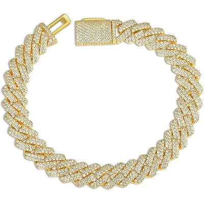 Heavy Iced Cuban Bracelet, 10 to 13mm by Gemsme, 12mm · Gold Plated