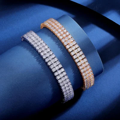 Two- and Three-Row Tennis Bracelet by Gemsme, Gold · 3 Rows