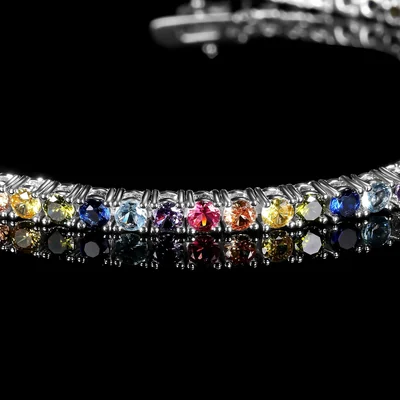 3mm Rainbow Tennis Bracelet by Gemsme